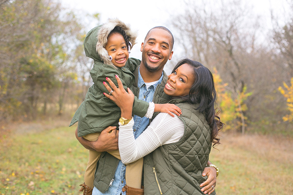 Family portrait outdoors